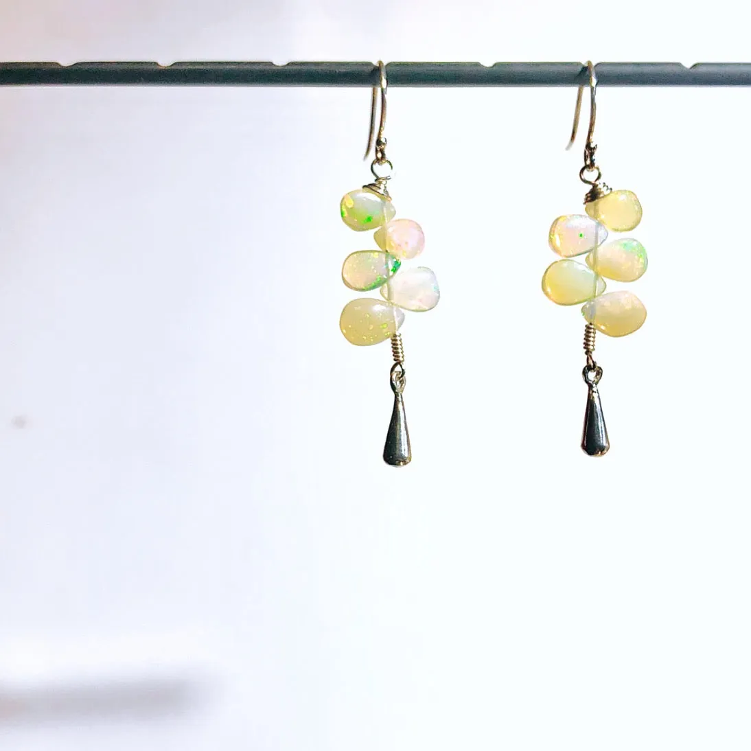 stack tassel gemstone earrings