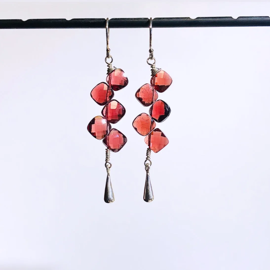 stack tassel gemstone earrings