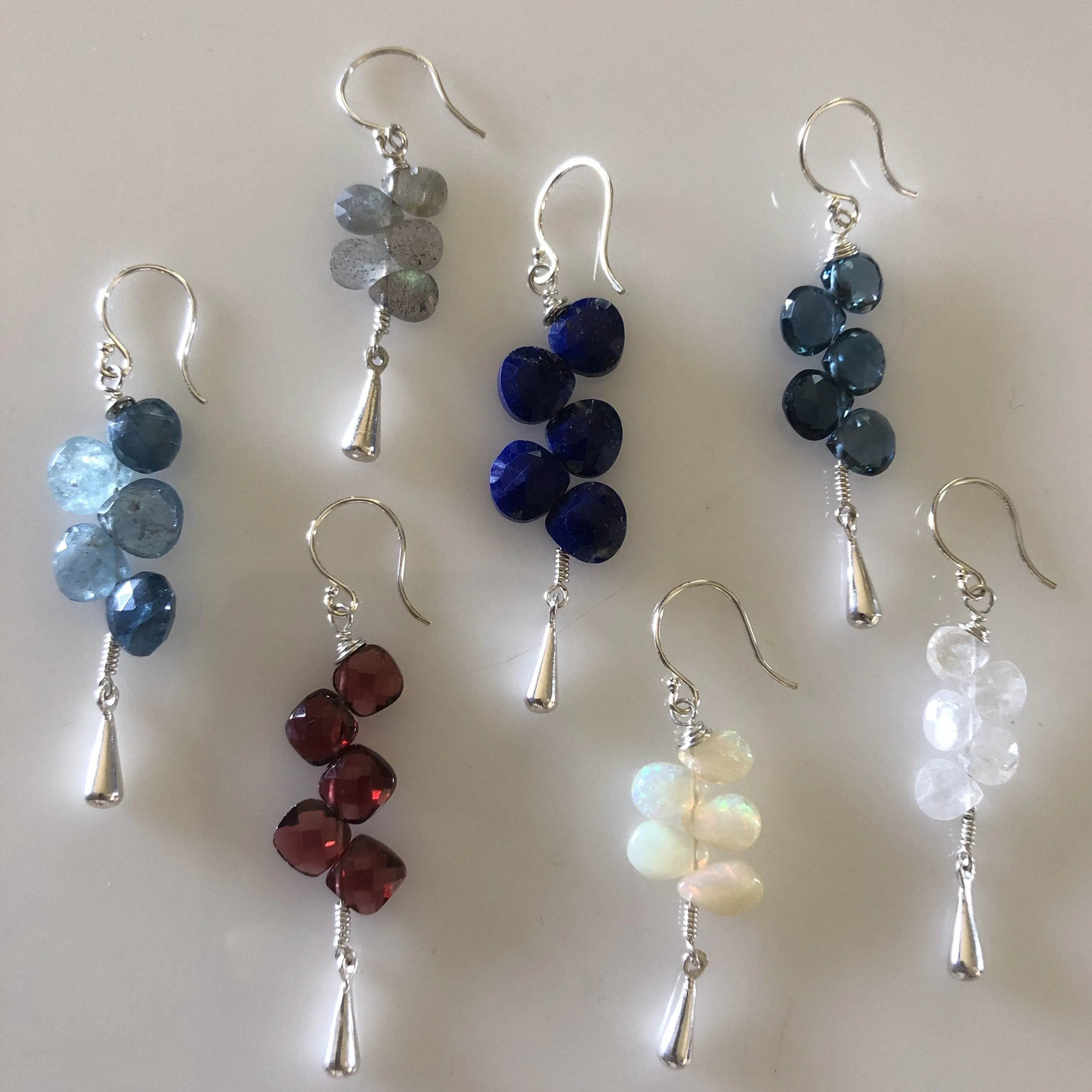 stack tassel gemstone earrings