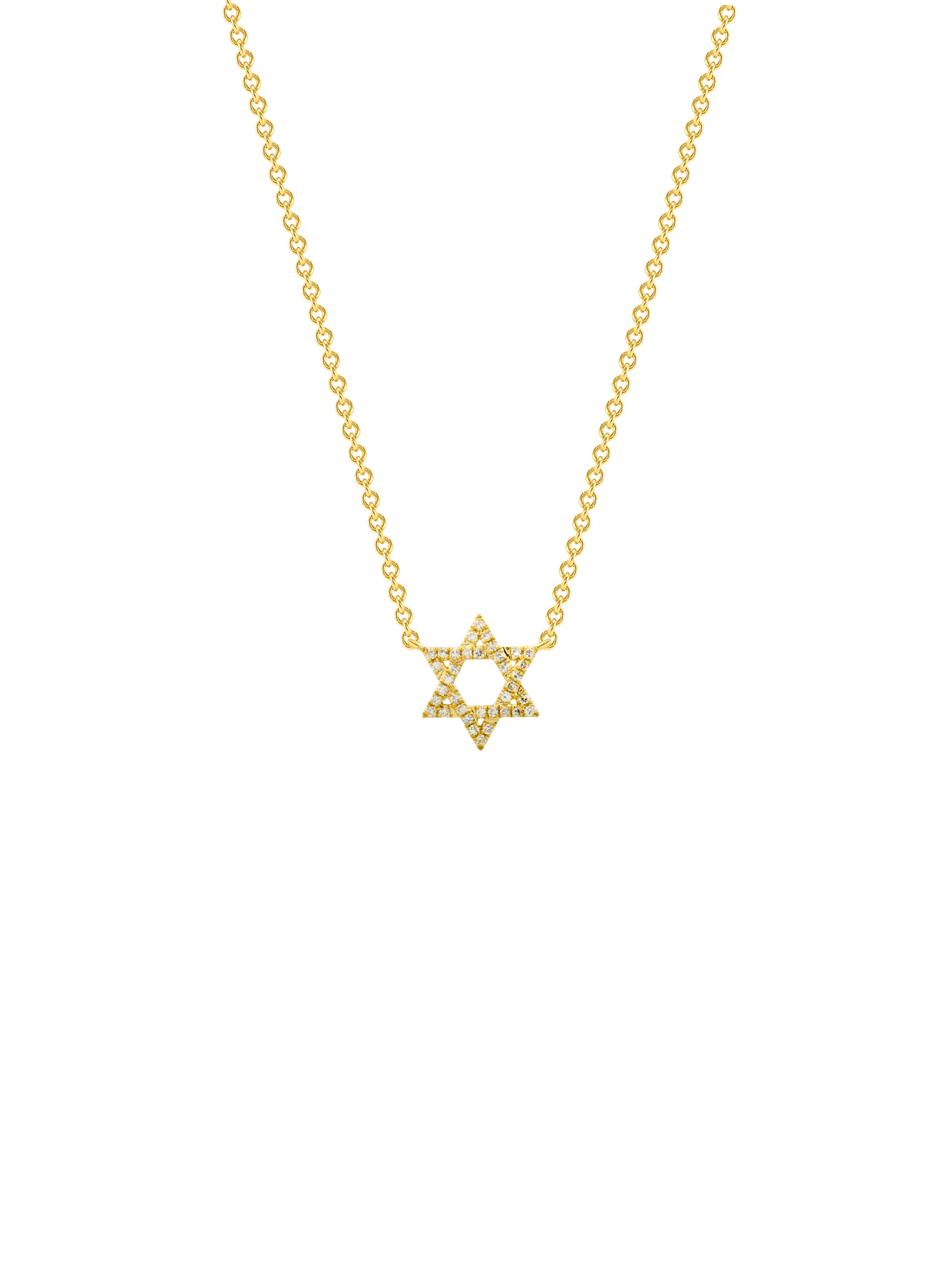 Star of David Diamond Necklace 14K