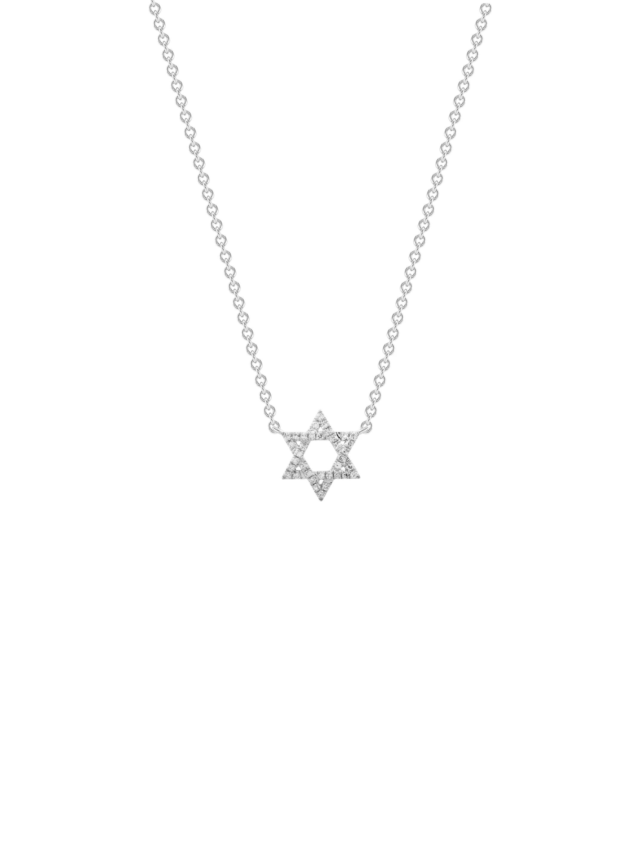 Star of David Diamond Necklace 14K