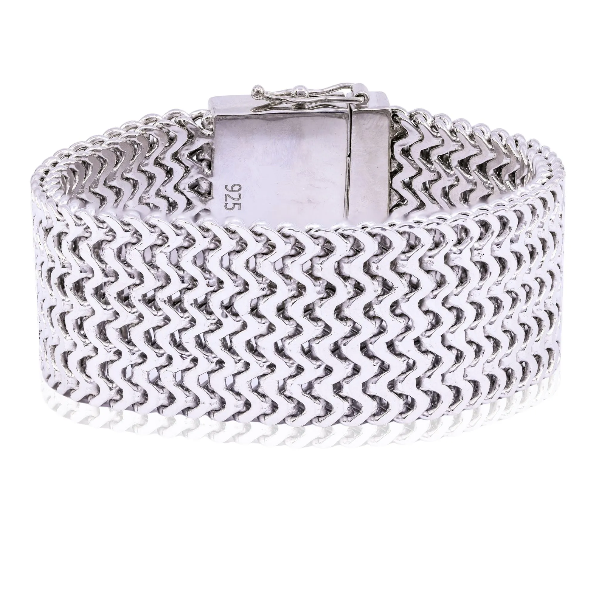 STERLING SILVER FLAT CHEVRON BRACELET