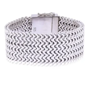 STERLING SILVER FLAT CHEVRON BRACELET