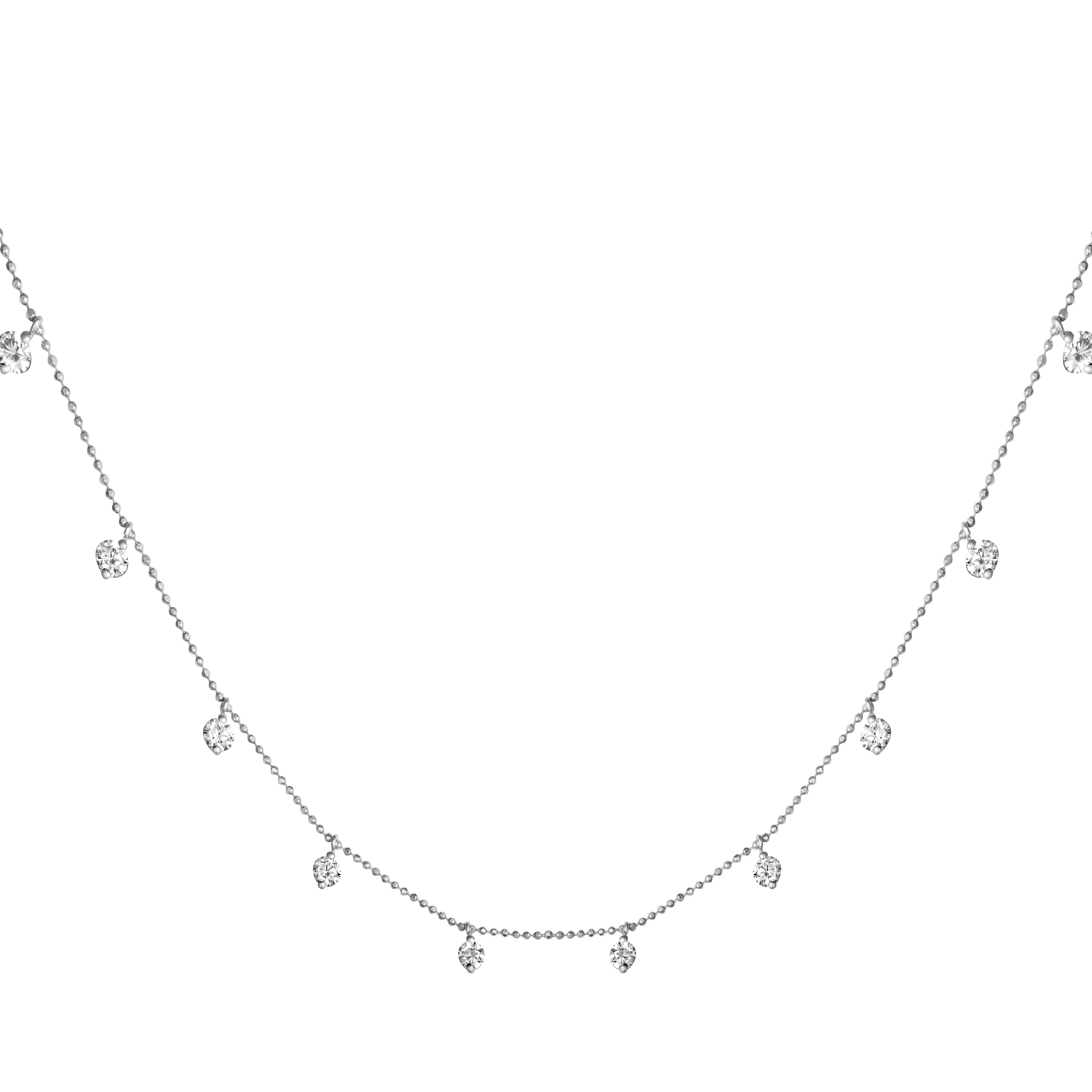 Sterling silver shimmering round drops necklace