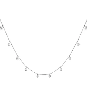 Sterling silver shimmering round drops necklace