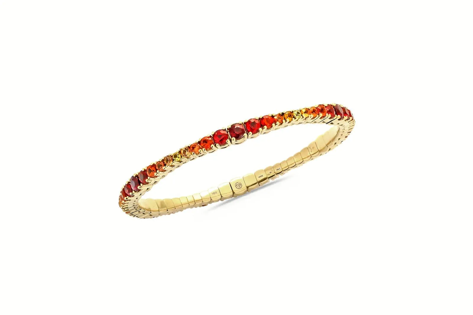 Stretch & Stack Ruby, Orange & Yellow Sapphire Ombre Tennis Bracelet