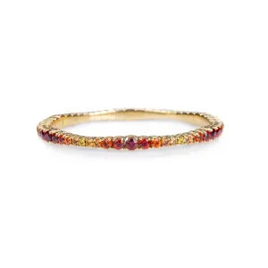 Stretch & Stack Ruby, Orange & Yellow Sapphire Ombre Tennis Bracelet