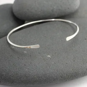 Thin 14K White Gold Cuff Bracelet