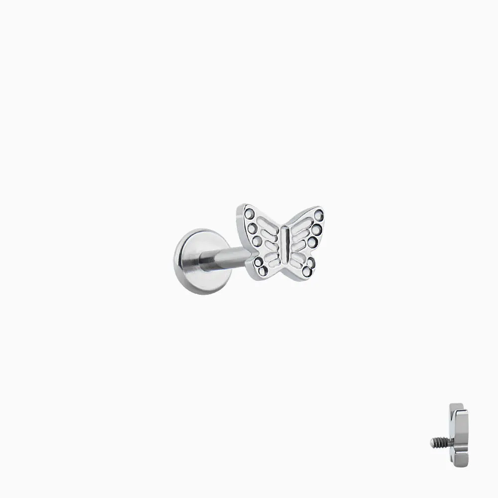 Titanium Butterfly Stud