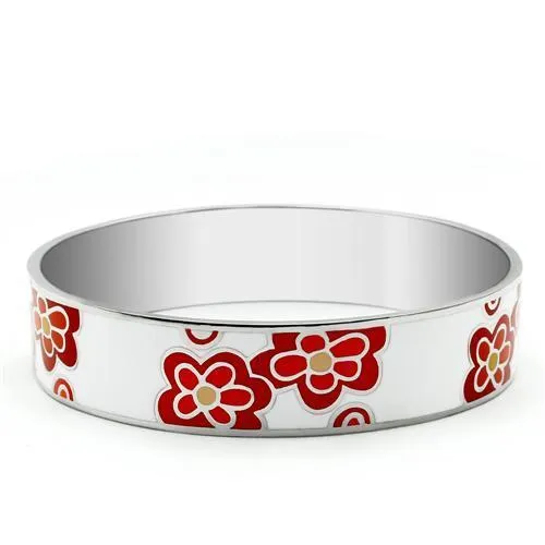 TK288 High polished (no plating) Stainless Steel Bangle with Epoxy in No Stone