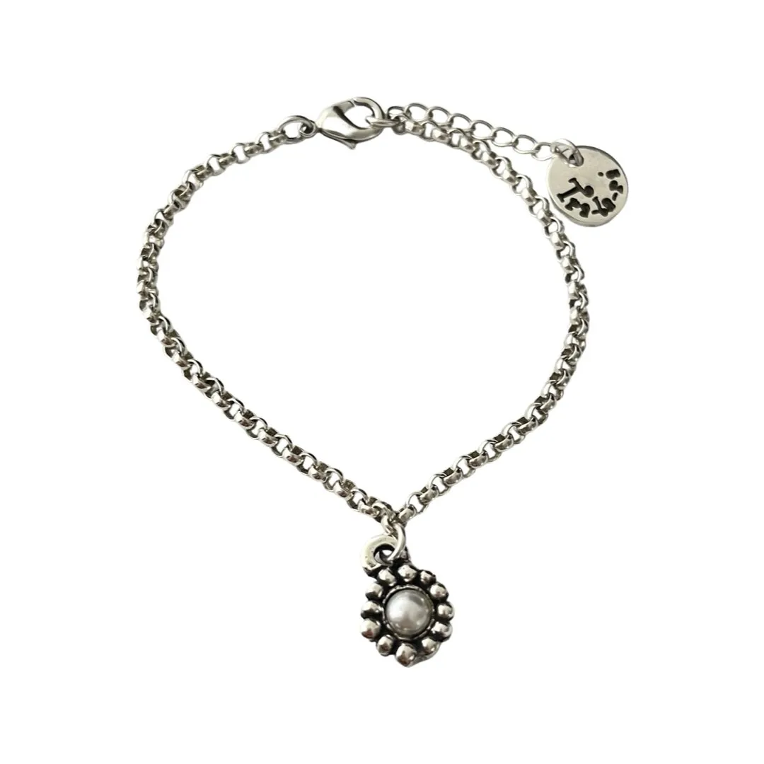 TRA-LA-RA SINGLE FLOWER GRECIA CHAIN BRACELET