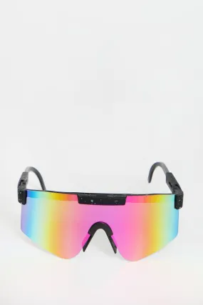 West49 Black Splatter Shield Sunglasses