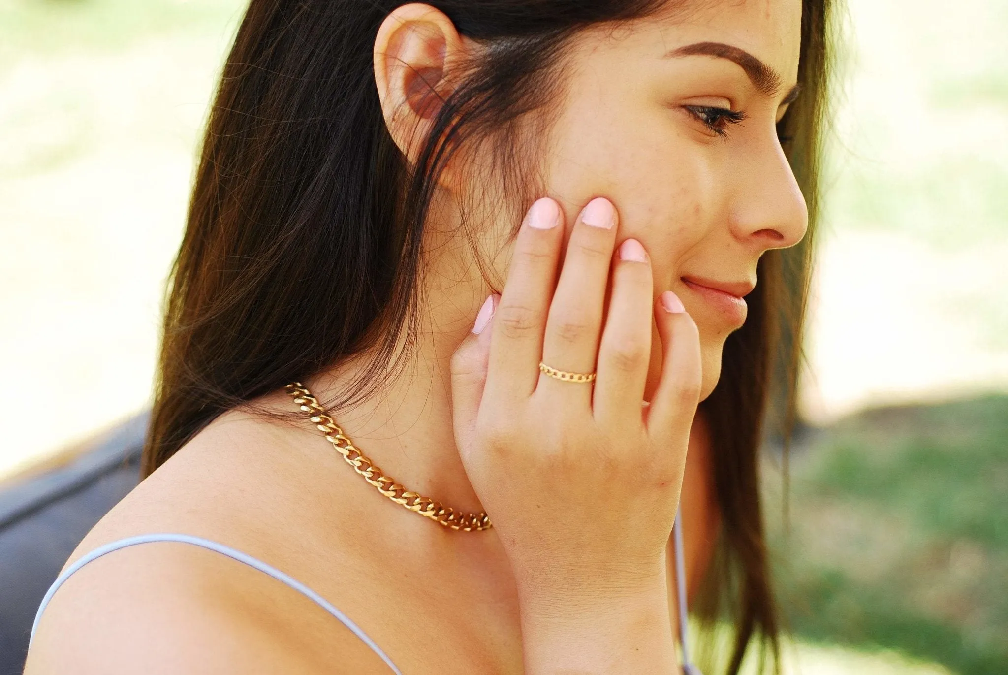 Wholesale Gold Chain Ring - 14k Gold Filled Stacking Ring, Cuban Chain Ring, Cuban Link ring, Everyday Jewelry, Minimalist Ring, Curb Chain Ring [27]