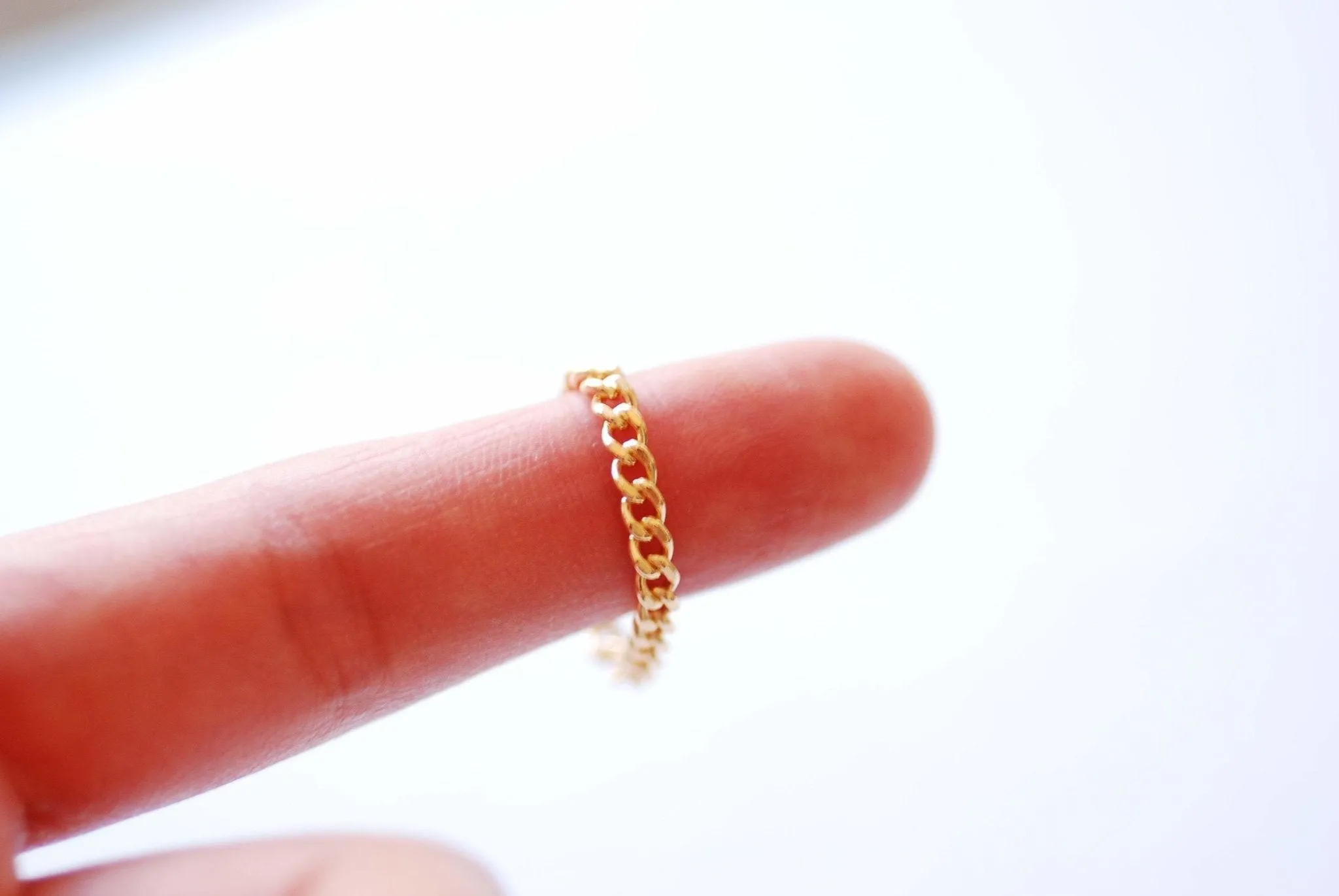 Wholesale Gold Chain Ring - 14k Gold Filled Stacking Ring, Cuban Chain Ring, Cuban Link ring, Everyday Jewelry, Minimalist Ring, Curb Chain Ring [27]