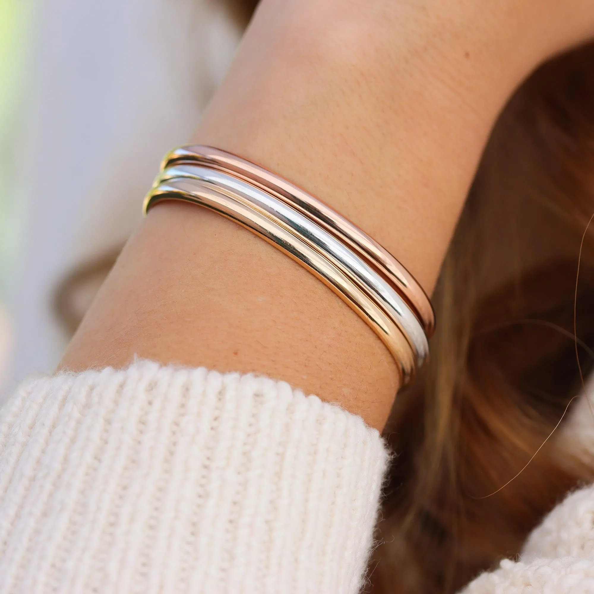 Wide Matte Silver Cuff Bracelet