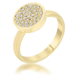 WildKlass 0.2ct CZ 14k Gold Plated Pave Circle Ring