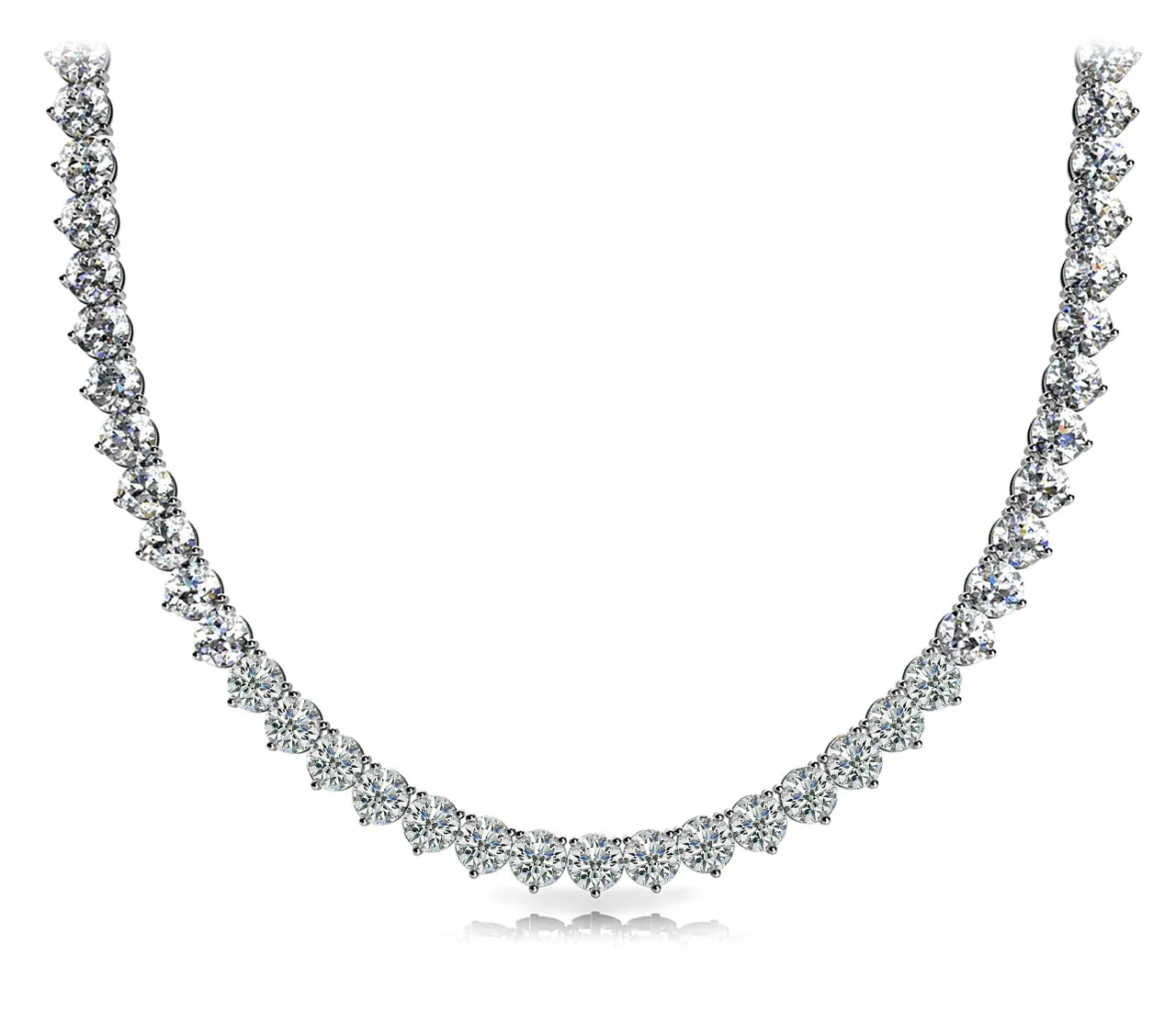 WIND 19 Carat Diamond Tennis Necklace in Platinum 3 prong set  16 pointer H Color I1 Clarity BY MIKE NEKTA